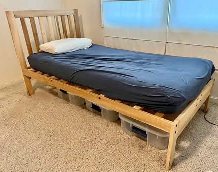 Photo of free twin solid-wood bed frame (2 of 2) (Palo Alto near Hoover Park) #2
