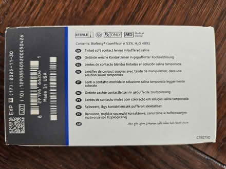 Photo of free 4xBiofinity contact lenses PWR-1.25 (Epsom KT17) #2
