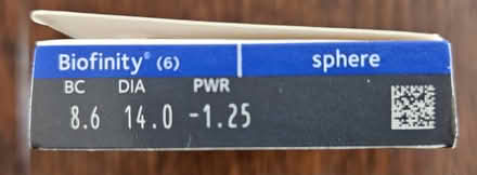 Photo of free 4xBiofinity contact lenses PWR-1.25 (Epsom KT17) #1