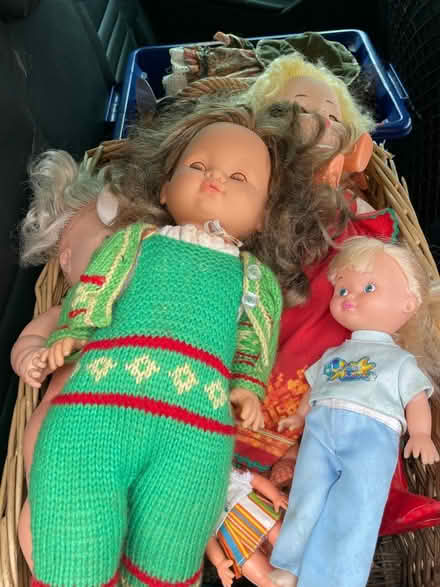 Photo of free Basket of vintage dolls (ST7) #1