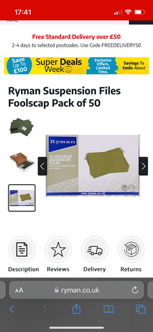 Photo of Suspension Files Foolscap (SE8 Deptford) #1