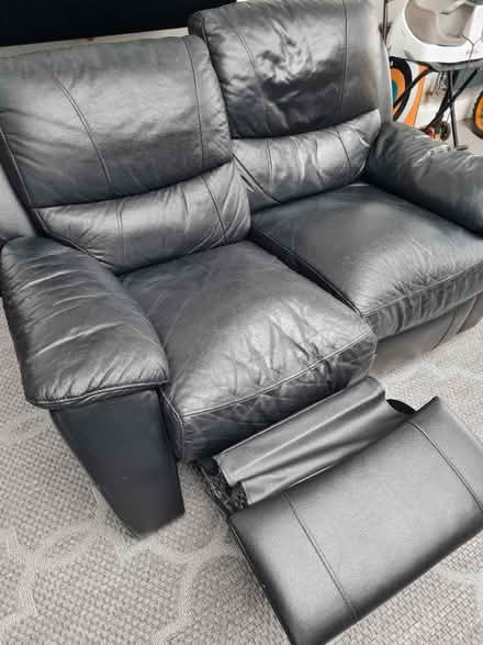 Photo of free 2 Seater black leather sofa (Seven Kings, IG3, London) #3