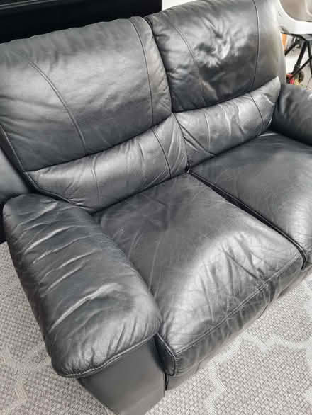Photo of free 2 Seater black leather sofa (Seven Kings, IG3, London) #2