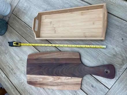 Photo of free Wooden chopping board and small bamboo tray (Farnham Royal SL2) #3