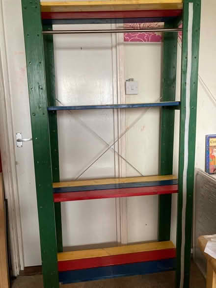 Photo of free Tall wooden shelf unit (SE8 Deptford) #1