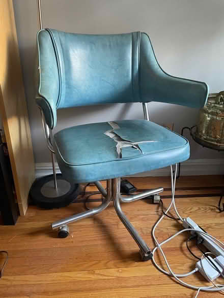 Photo of free Vintage blue desk chair for repair (Kensington) #1