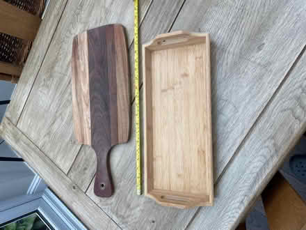 Photo of free Wooden chopping board and small bamboo tray (Farnham Royal SL2) #2