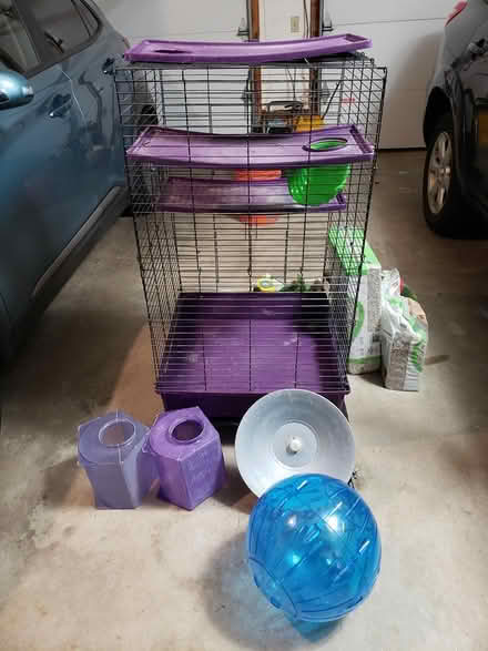 Photo of free Small animal cage and supplies (Lowell Rd) #2