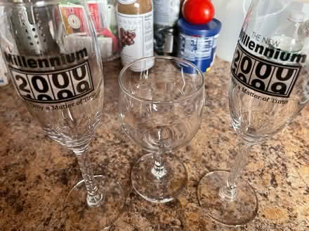 Photo of free Champagne glasses and 1 red wine (Bergenfield NJ) #1