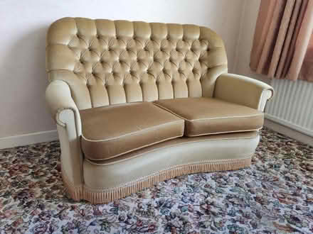 Photo of free Gold draylon 2 seater sofa (Hainford NR10) #1