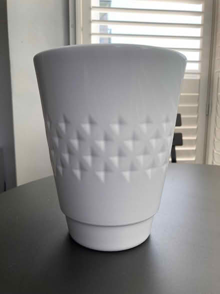 Photo of free White ceramic plant pot (Hassocks BN6) #2