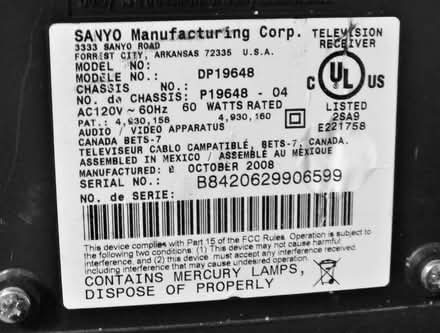 Photo of free 19" Sanyo TV w/ remote (22408) #4