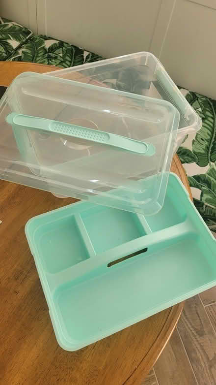 Photo of free Plastic bin w/ org tray and lid (Alexandria, VA)