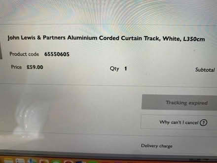 Photo of free 3.5 m white corded curtain track (Woodford Green) #1