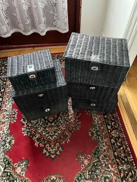 Photo of free Hamper storage baskets, black (Ilford, IG1) #1