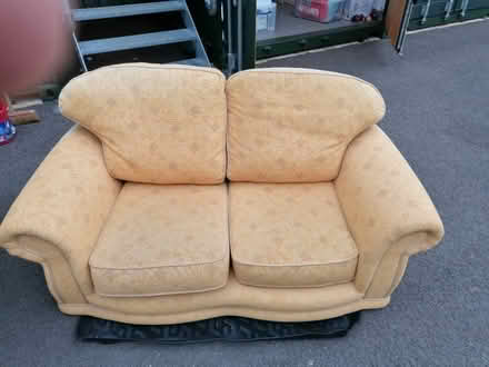 Photo of free Settee in good condition with fire labels. (Cashes Green GL5) #1
