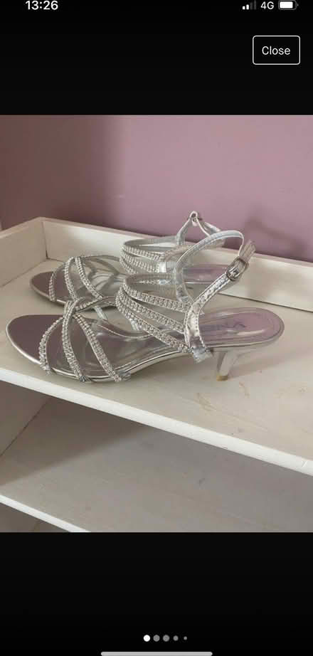Photo of Low heel silver sandals size 6.5/7 (Woking GU21) #1