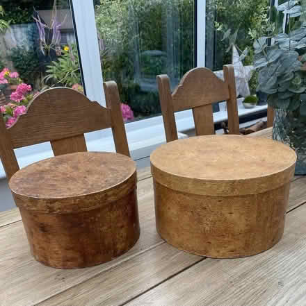 Photo of free Two round boxes with lids (Farnham Royal SL2) #2