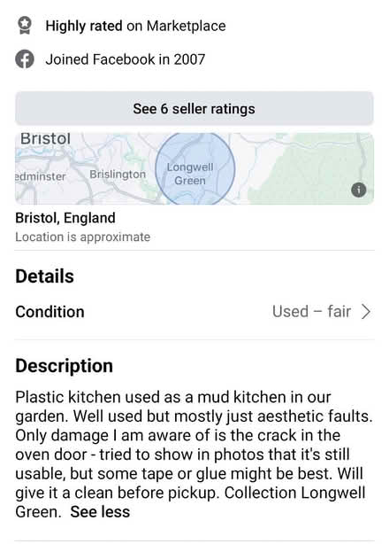 Photo of free Mud kitchen (Parkwall BS30) #4