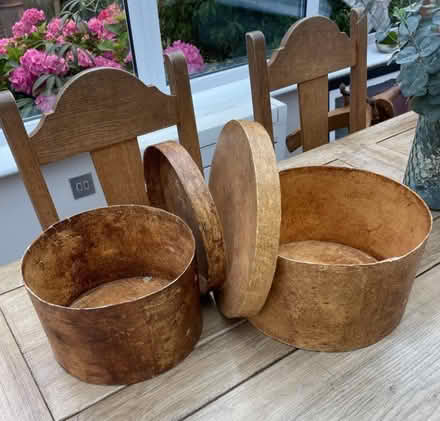Photo of free Two round boxes with lids (Farnham Royal SL2) #1