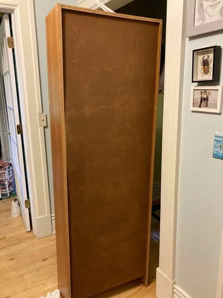 Photo of free Tall wood-veneer shelves (Grand Ave area) #3