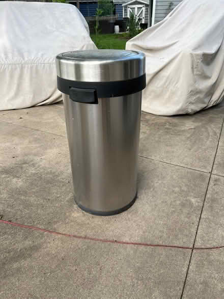 Photo of free Tall Stainless garbage can (Libertyville, IL) #2