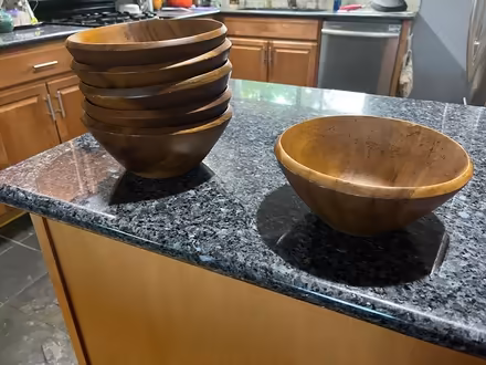 Photo of free 6 wooden salad bowls (S Boulder) #1