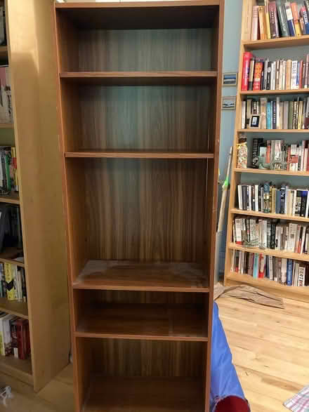 Photo of free Tall wood-veneer shelves (Grand Ave area) #1