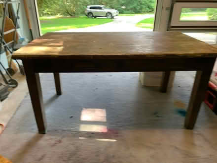 Photo of free very old oak work table (Near Maclay School) #1