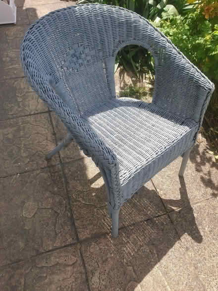 Photo of free Wicker rattan chair bluegrey (Cooden TN39) #1