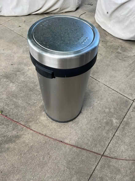 Photo of free Tall Stainless garbage can (Libertyville, IL) #1