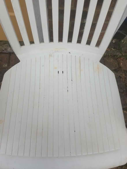 Photo of free Sturdy white plastic garden chair (Cooden TN39) #1