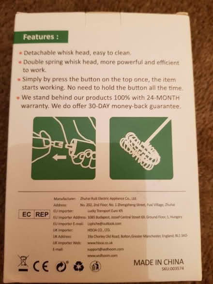 Photo of free Milk frother (Chapel Allerton LS7) #2