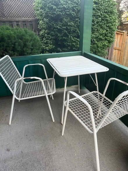 Photo of free Bistro Table and Chairs (Near Kitchener Auditorium) #1