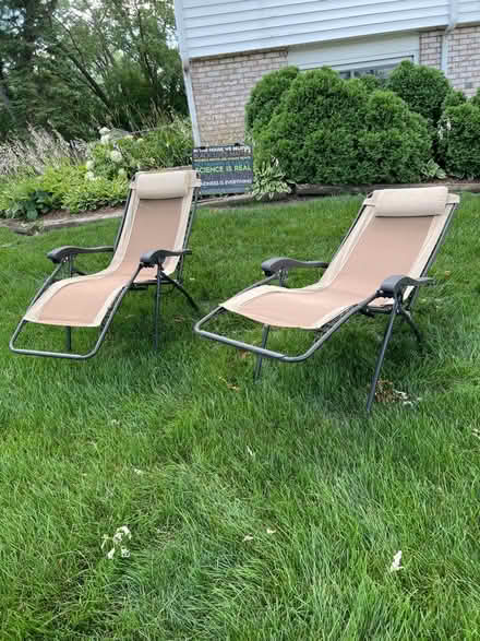 Photo of free Two adjustable lawn chairs (Briarcliffe, Wheaton) #1