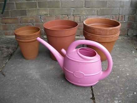 Photo of free Terracotta plant pots, one plastic & plastic watering can (Eaton NR4) #1