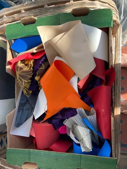 Photo of free Box of vinyl nylon fabric scraps (Winton) #1