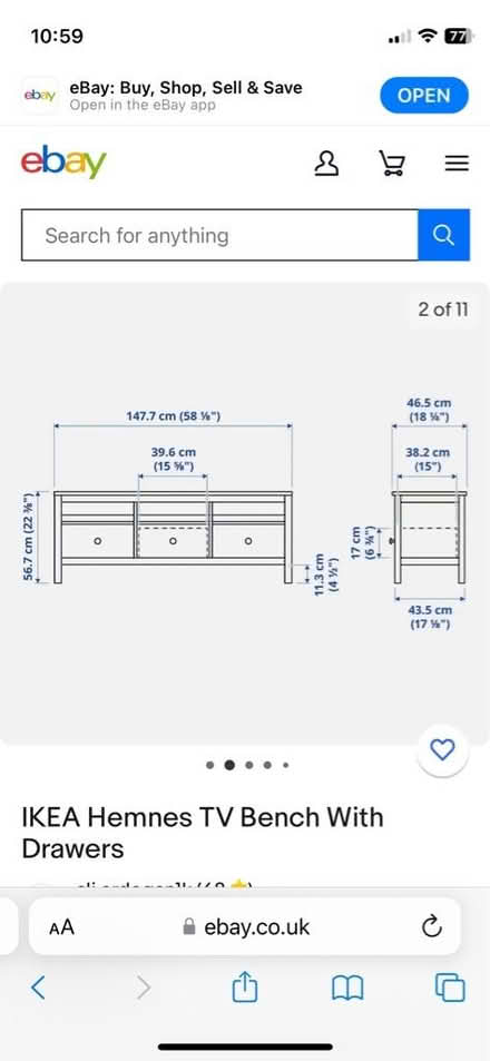 Photo of free IKEA Hemnes to stand (DA7) #2