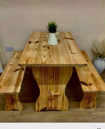 Photo of free Solid pine table and two benches (Caton LA2) #1