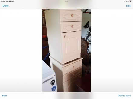 Photo of free Pair of bedside cabinets with glass tops. (Wallington PO16) #1
