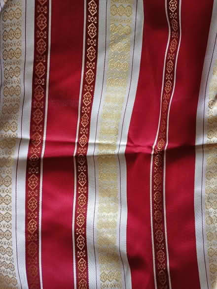 Photo of free gold embroidered red and cream satin (Wakefield WF1) #1