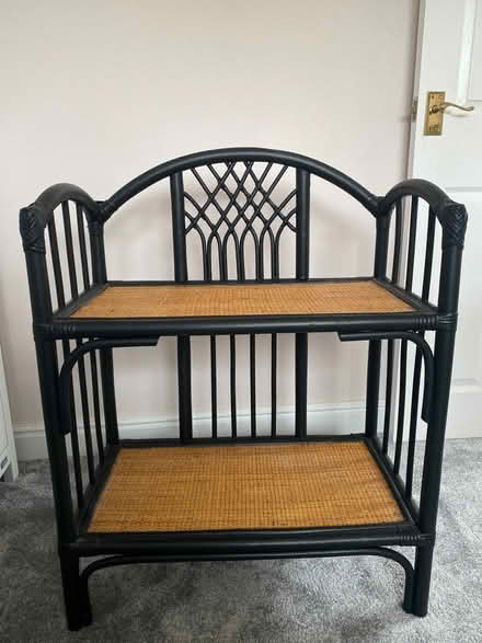 Photo of free Bamboo side table/shelving unit (Birchwood, Warrington) #1