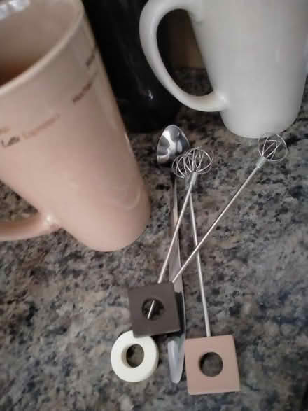 Photo of free Set of 3 large mugs and whisks (Welwyn AL6) #1