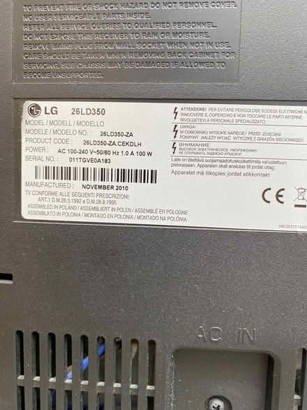 Photo of free LG tv (Colchester) #3