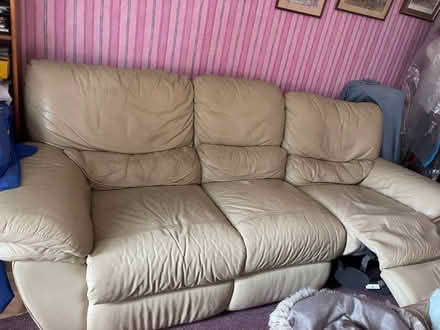 Photo of free Leather 3 seat sofa (Castle MK40) #1