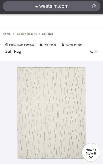Photo of free West Elm rug, 8x10 (Downtown Palo Alto) #1