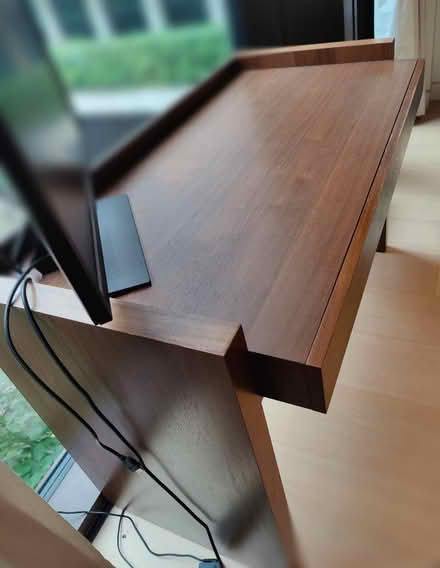 Photo of free Walnut veneer desk (with drawer) (Barbican EC2Y) #4