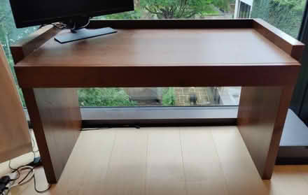 Photo of free Walnut veneer desk (with drawer) (Barbican EC2Y) #2