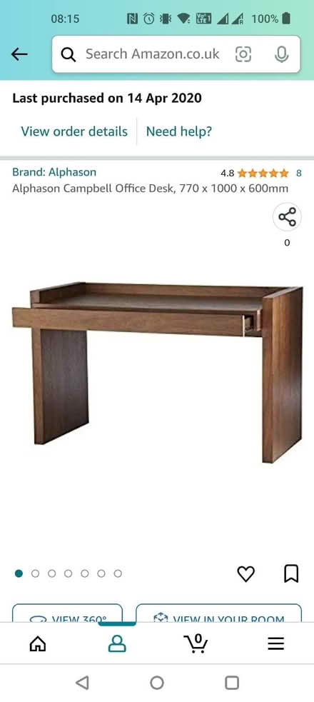 Photo of free Walnut veneer desk (with drawer) (Barbican EC2Y) #1