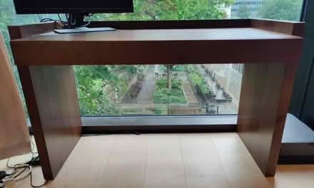 Photo of free Walnut veneer desk (with drawer) (Barbican EC2Y) #3